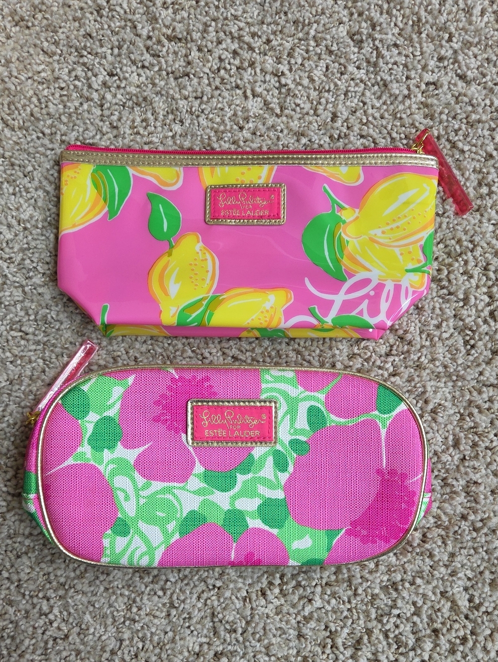 Lot Of 2 Estee Lauder Cosmetic Bags With Lilly Pulitzer Design